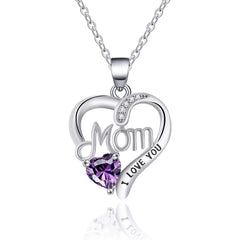 LOVE YOU Mom Birth Stones Necklace