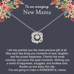 Sterling Silver 2 Hearts Mama Necklace